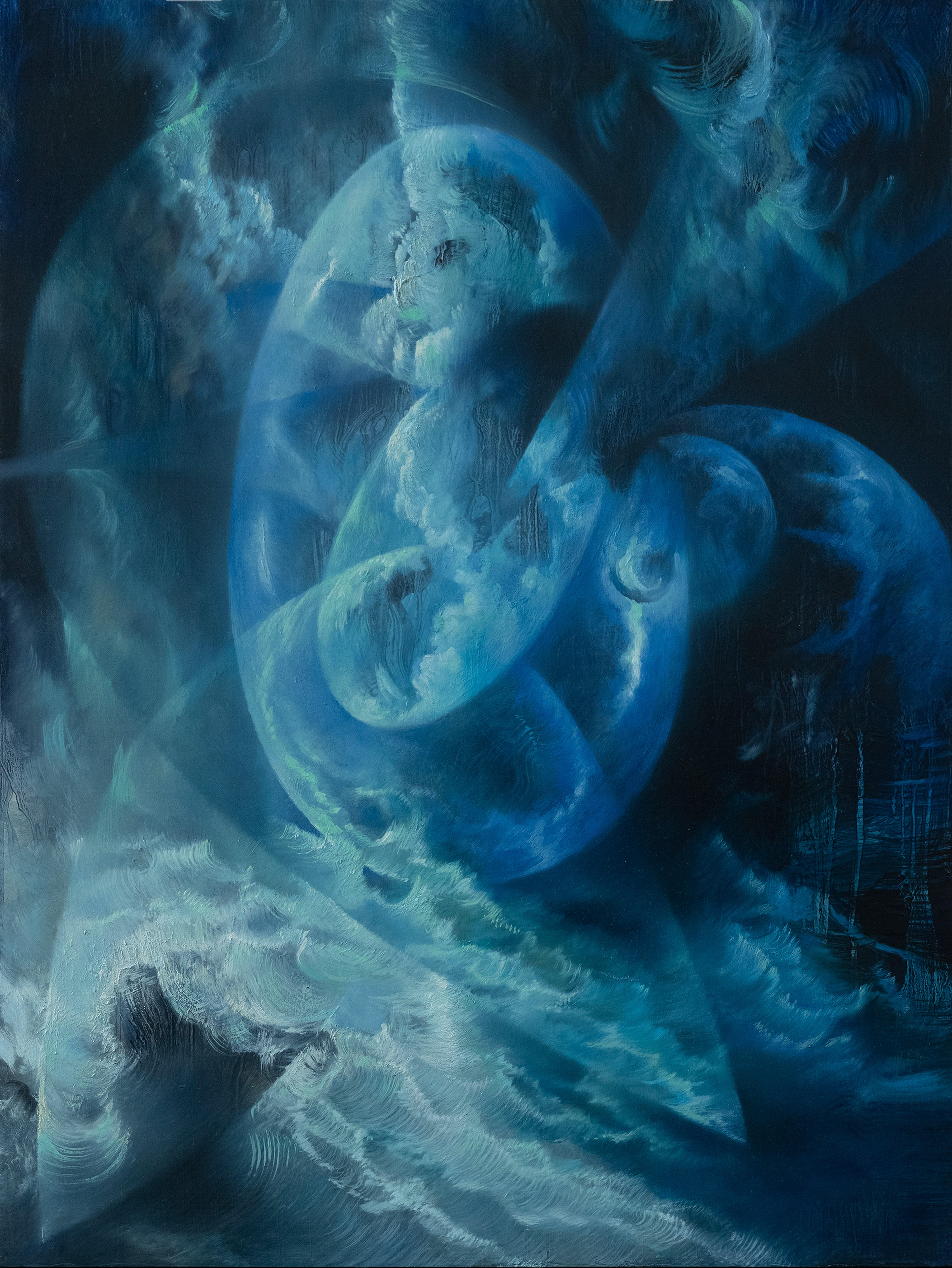 Night spirits on the sea at moonrise